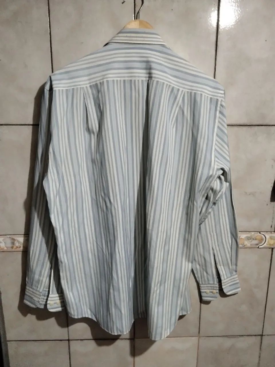 Camisa listrada Raphy azul e branca - Unissex  - Foto 3