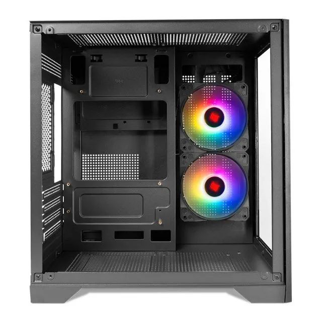 Gabinete Pichau HX110, Mini-Tower, Lateral de Vidro, Com 2 Fans RGB, Preto, Novo, Lacrado - Foto 2