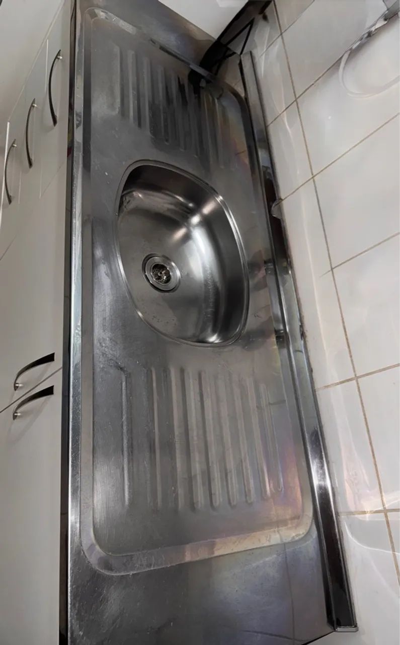 Pia de cozinha em aço inox 1,53m x 0,55m - Foto 3