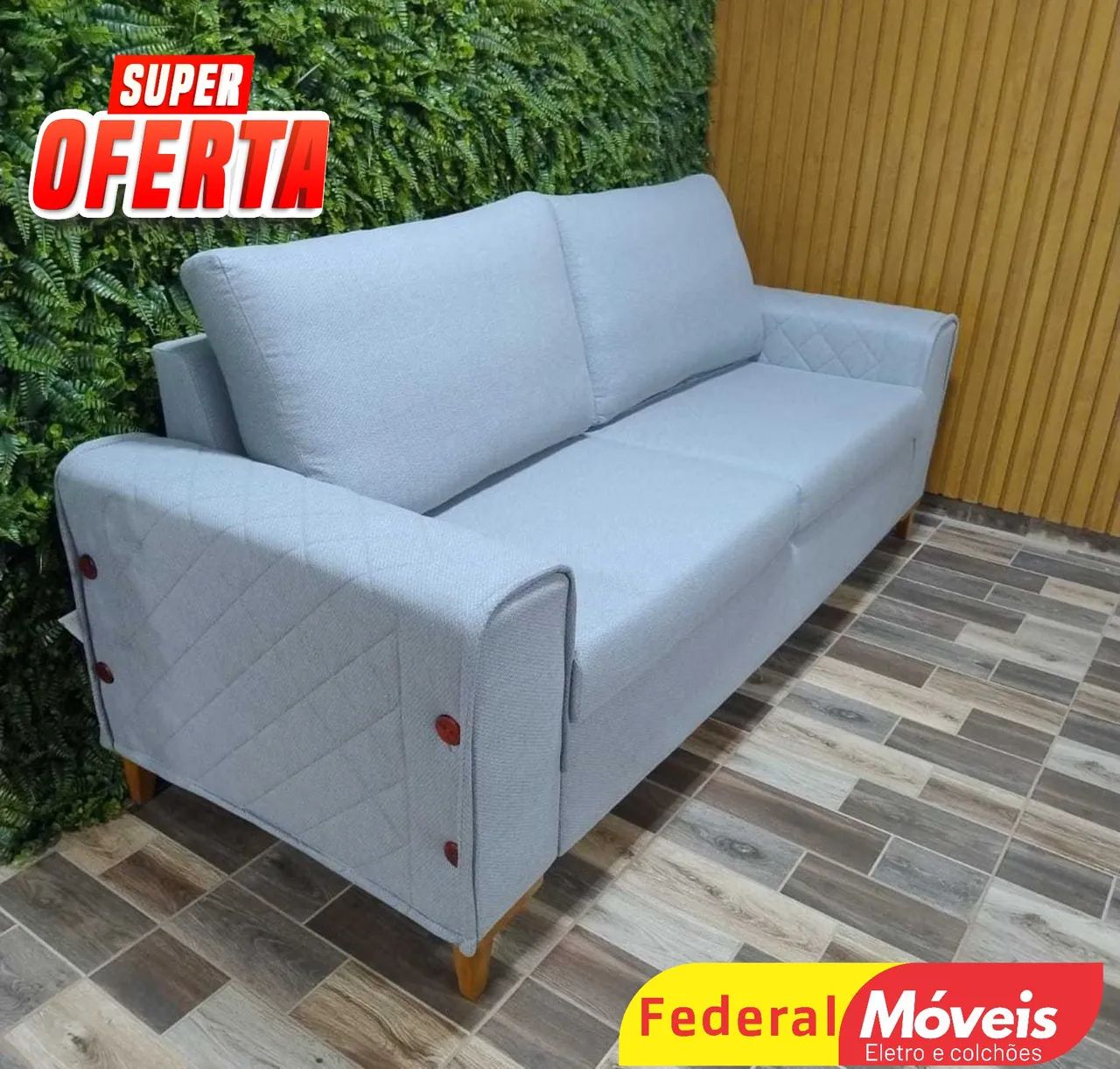 Sofá de Linho 2,00m Elegante - Solicite Nosso Catálogo  - Foto 2