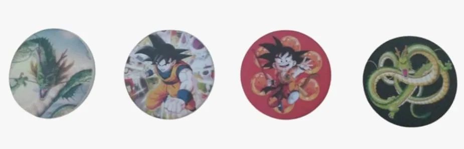 KIt 4 Bottons Anime Dragon Ball Modelo Soft