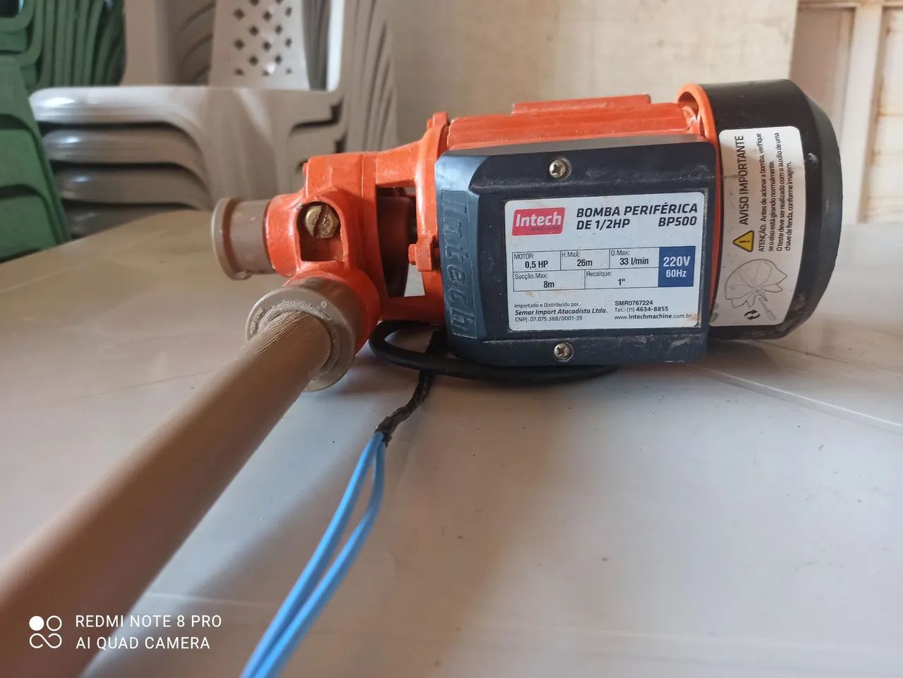 Bomba D'água periférica INTECH  1/2HP  BP500 - Foto 4