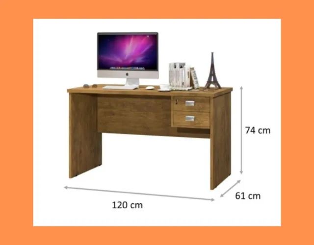 Escrivaninha com 2 Gavetas e Chave (ENTREAGS EM ATÉ 24h) - Foto 3