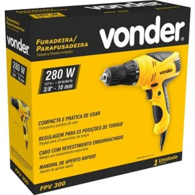 Parafusadeira furadeira Cabo eletrica 127v 280w Vonder