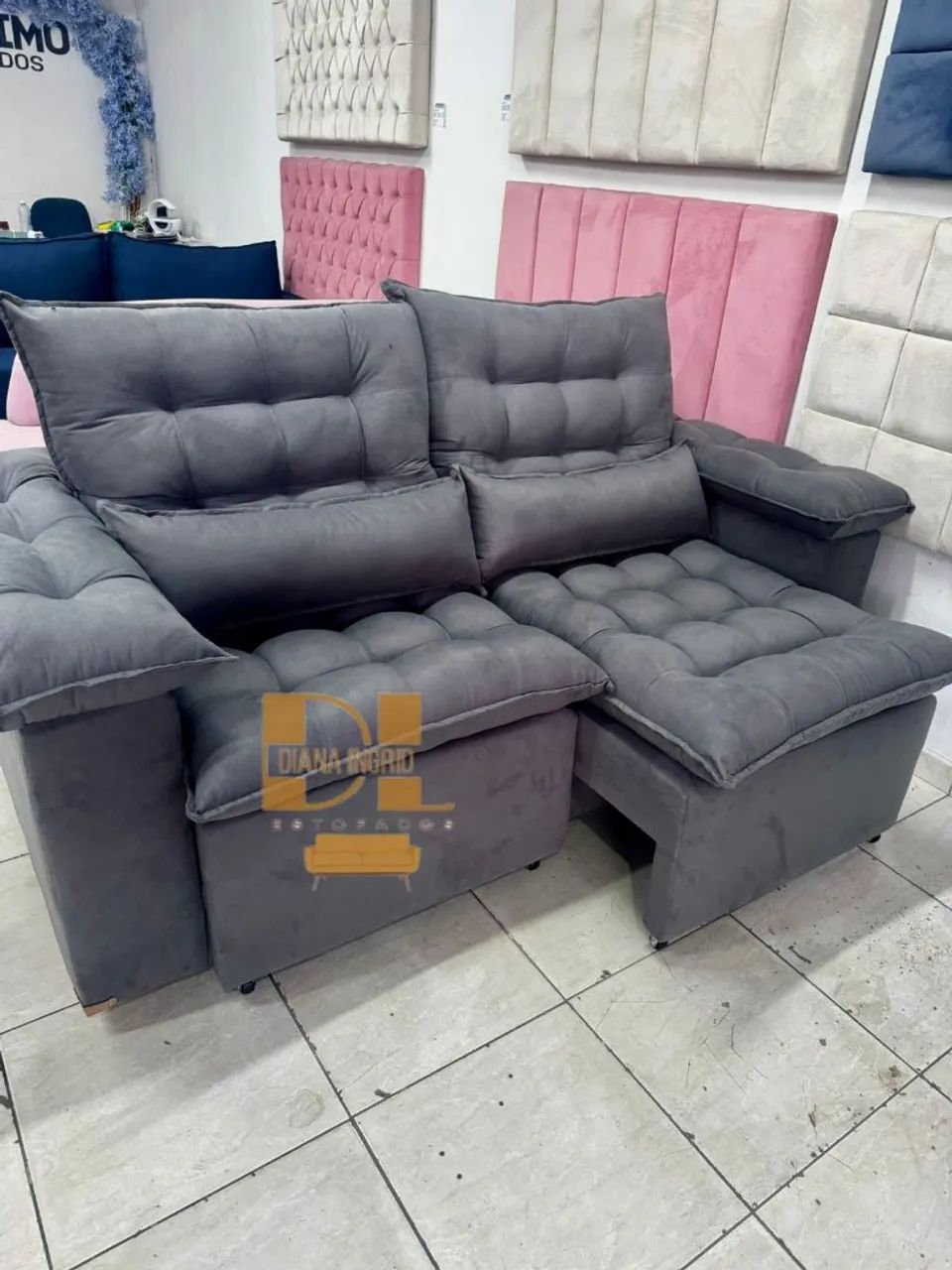 Sofá Cinza Modular Confortável