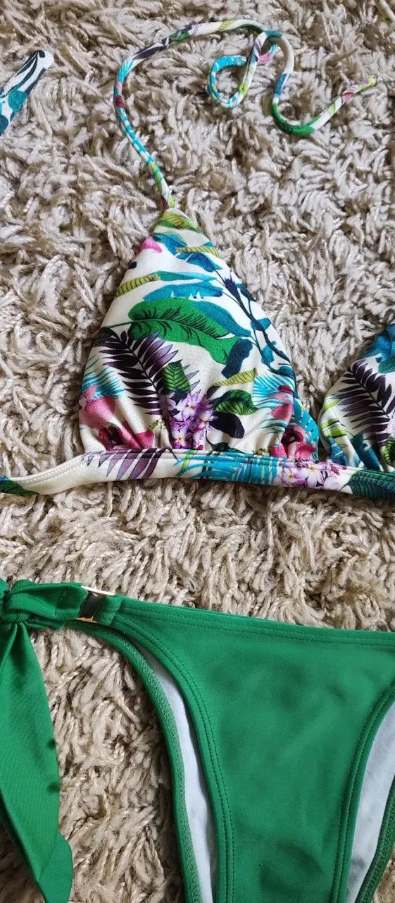 Biquíni Floral com Calcinha Verde - Foto 3