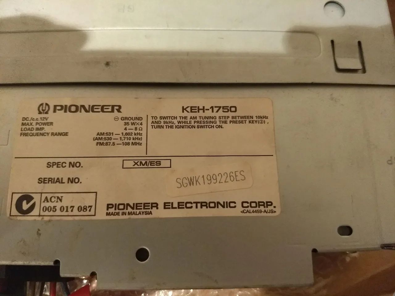 Som automotivo Pioneer KEH-1750 antigo - Foto 2