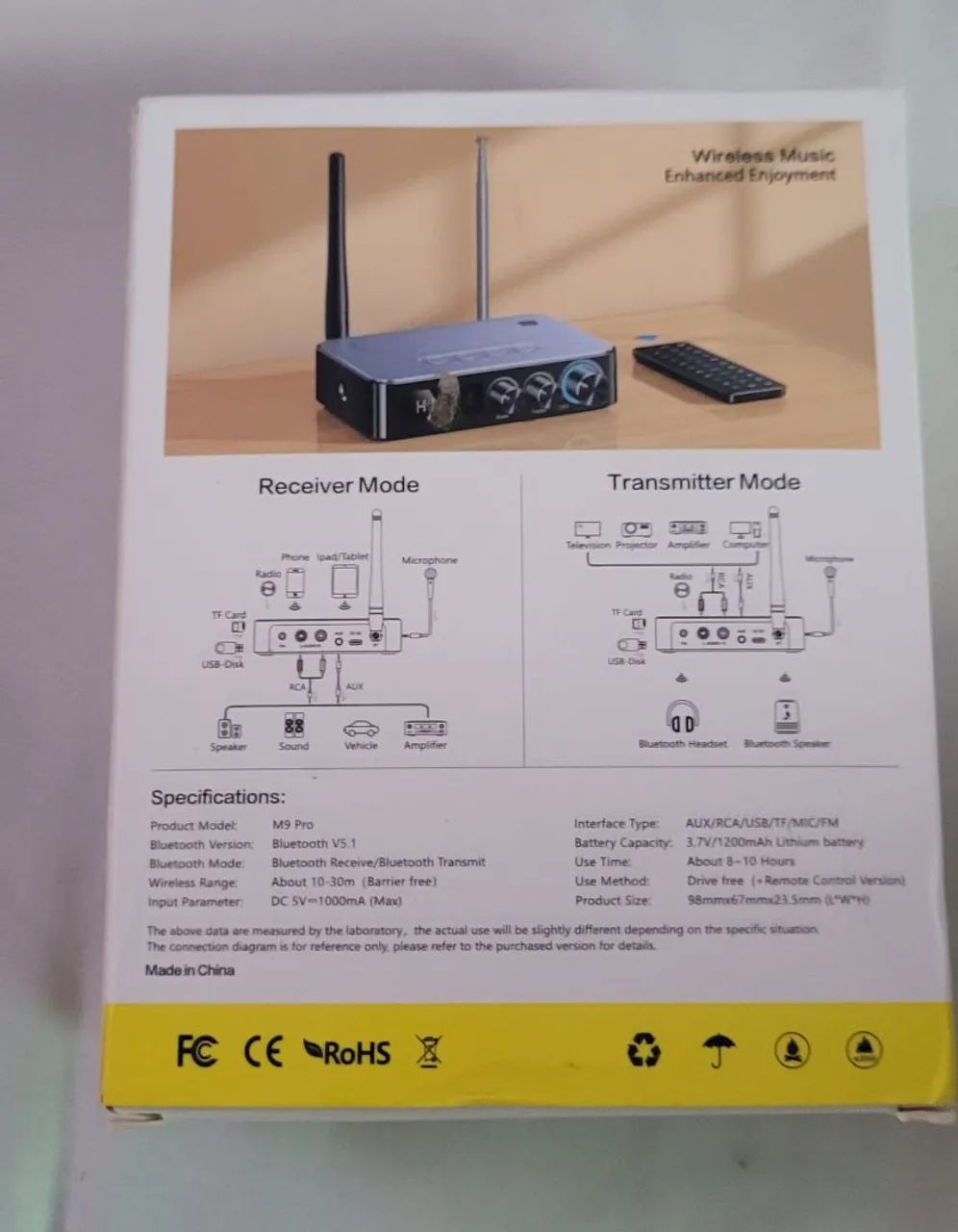 Transmissor receptor de áudio Bluetooth MX9 PRO com FM - Foto 5