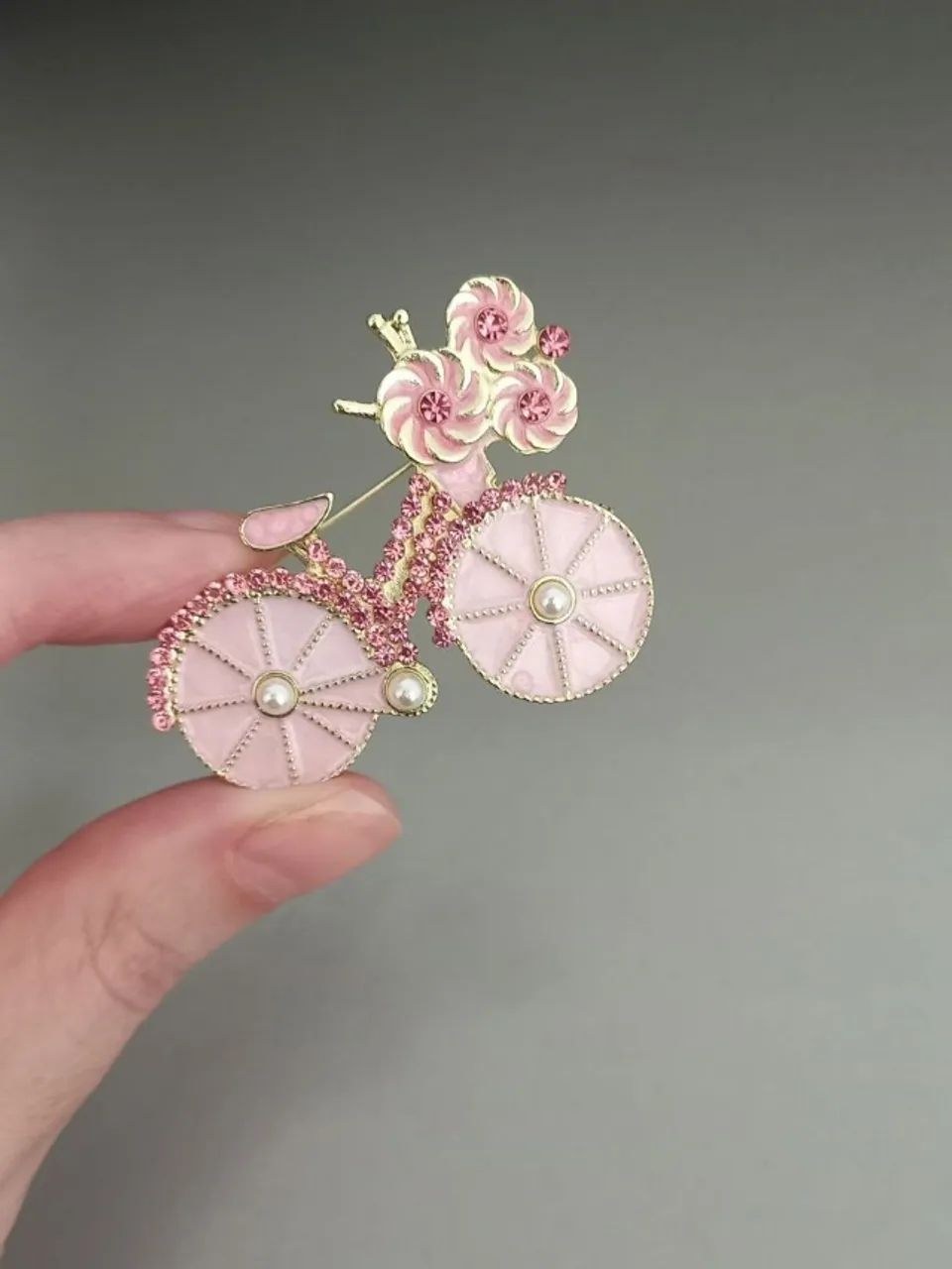 Broche de Bicicleta Rosa Delicada (novo) - Foto 4