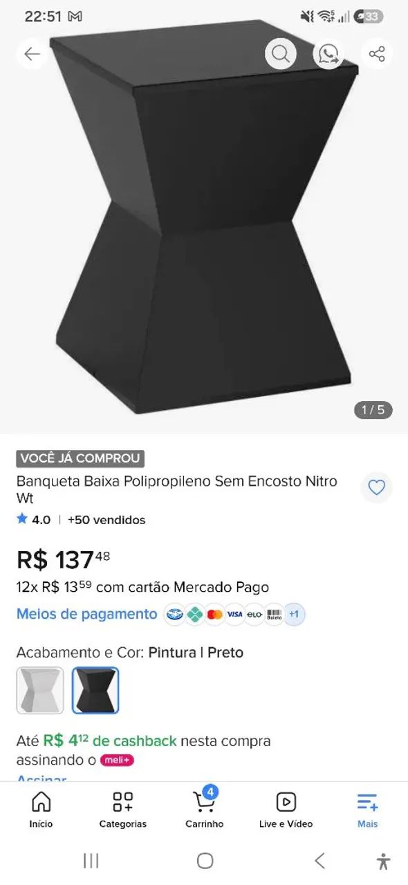 BANQUETA PRETA - Foto 2