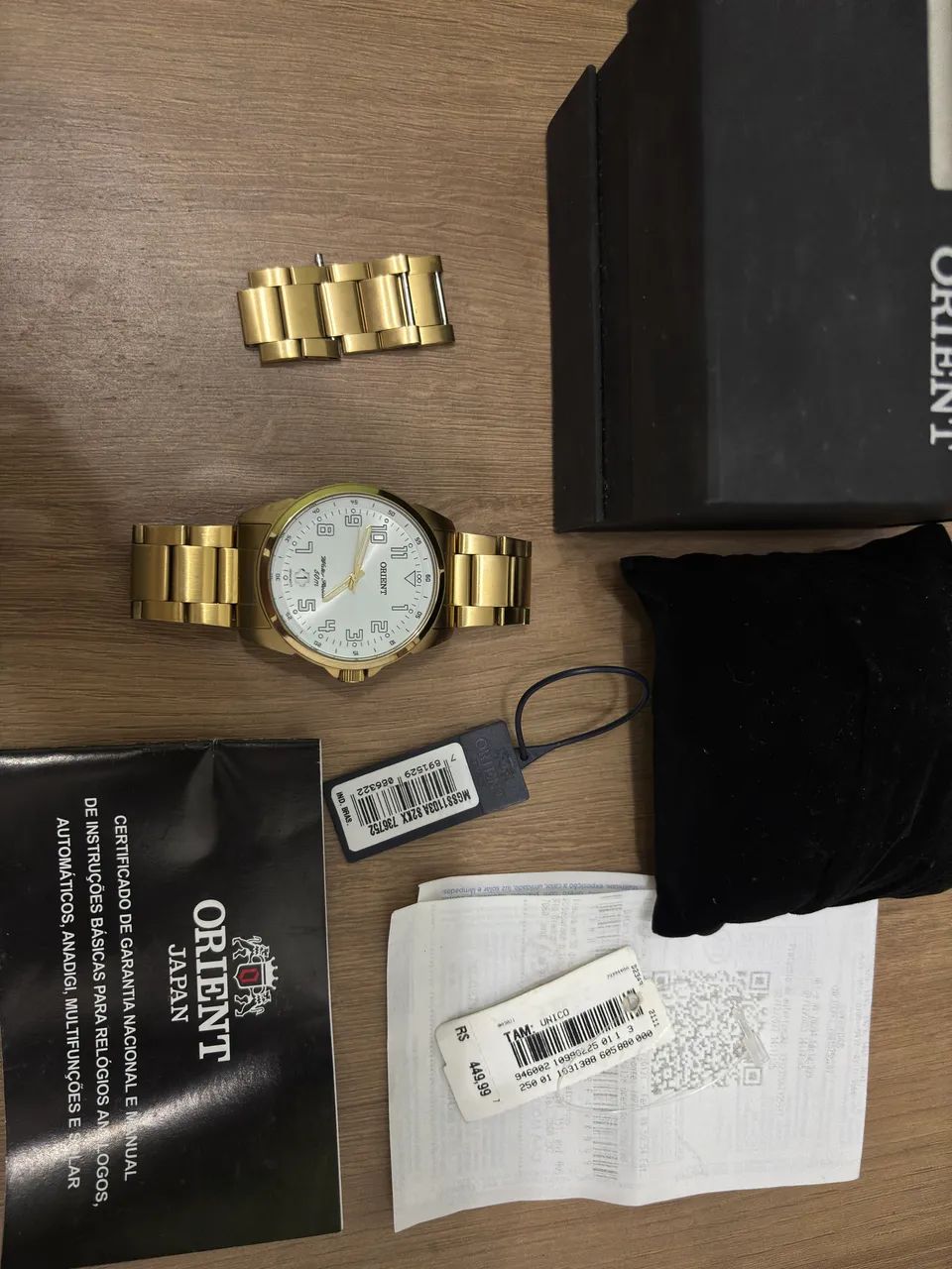 Relógio Orient 50 metros dourado - Foto 3