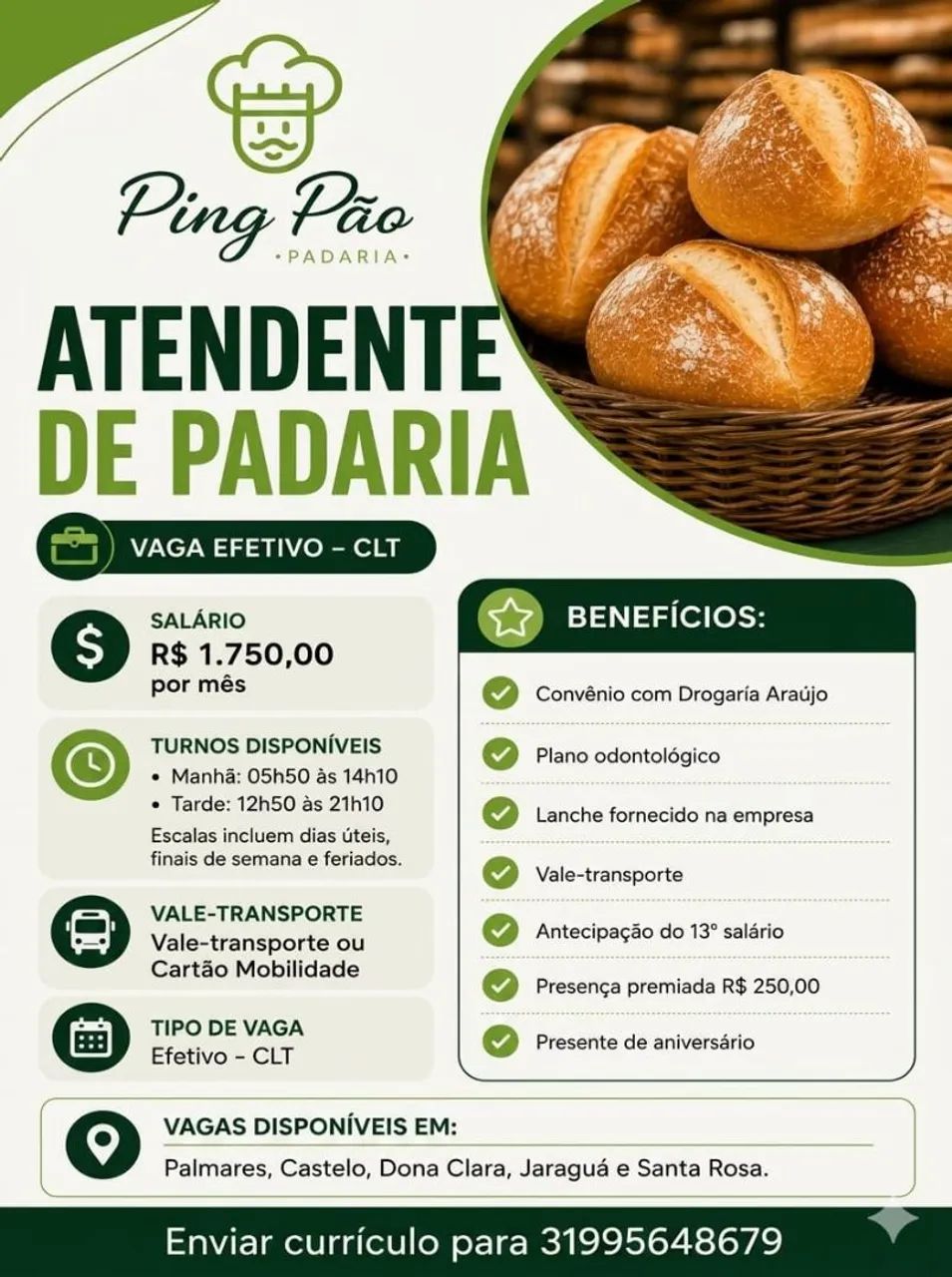 Atendente de Padaria 