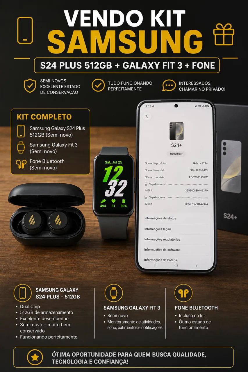 Samsung S24 Plus 512gb (Semi novo)