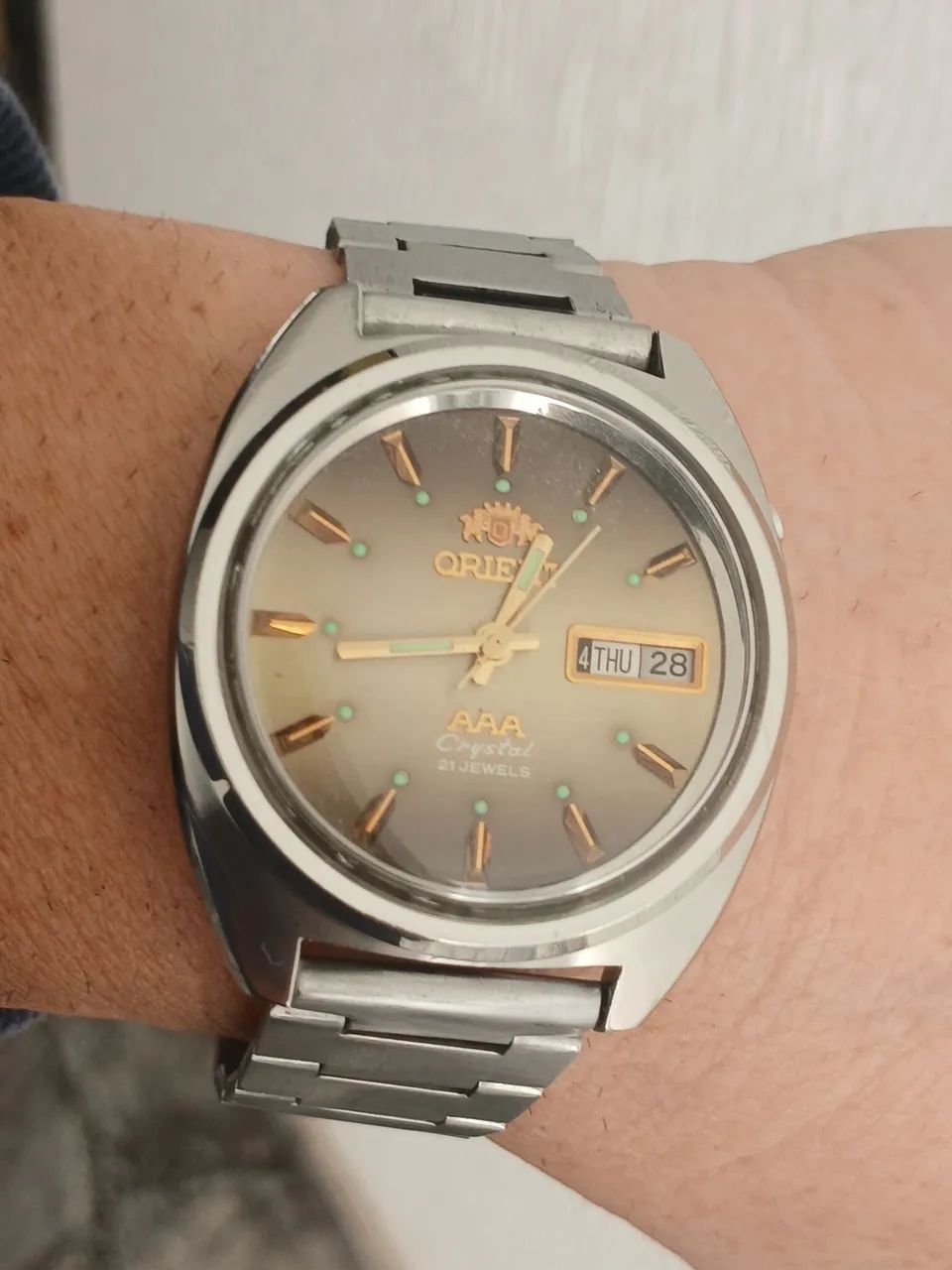 Belo Relógio antigo de coleção raro ORIENT AUTOMÁTICO JAPAN AAA década de 1970