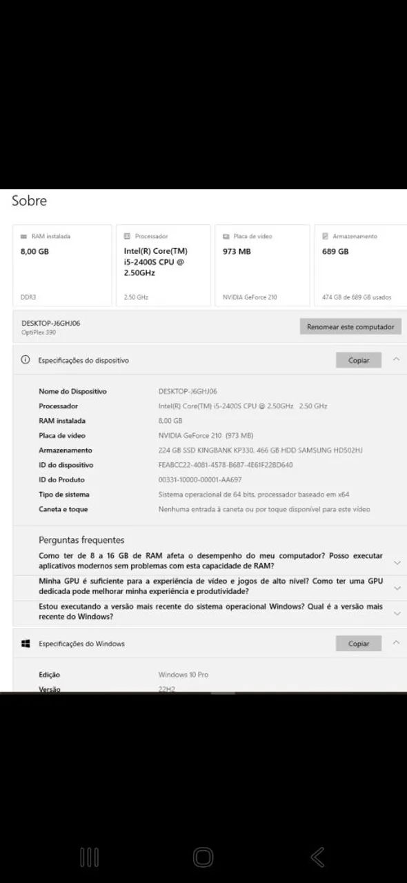  PC Dell Completo - Excelente Estado - SSD e HD Pronto para Uso - Foto 3