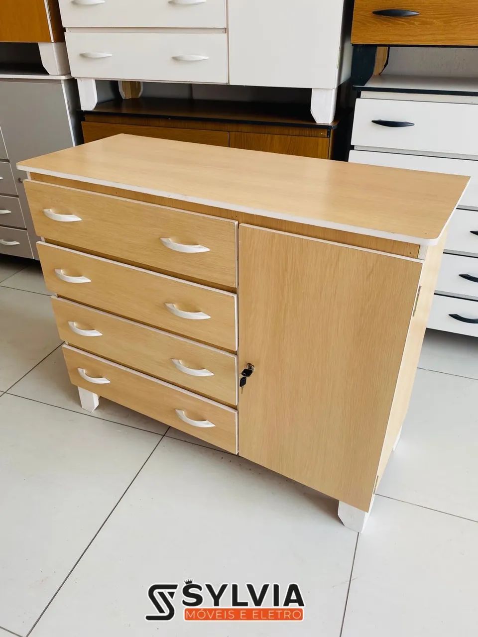 Cômoda 4 gavetas com sapateira novas  - Foto 5