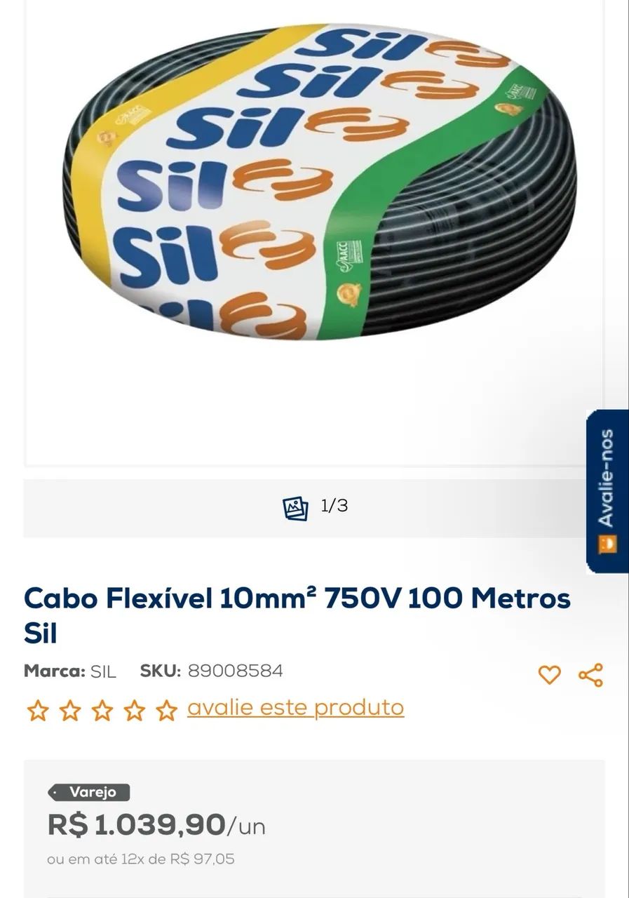 Rolo cabo 10mm 