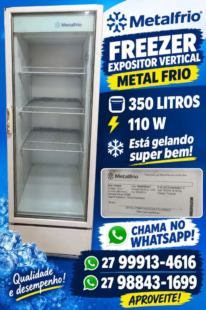 Freezer expositor vertical 350L