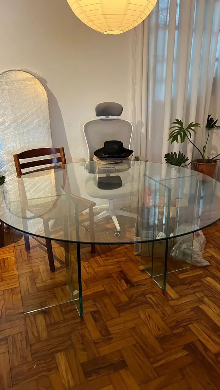 Mesa de vidro redonda