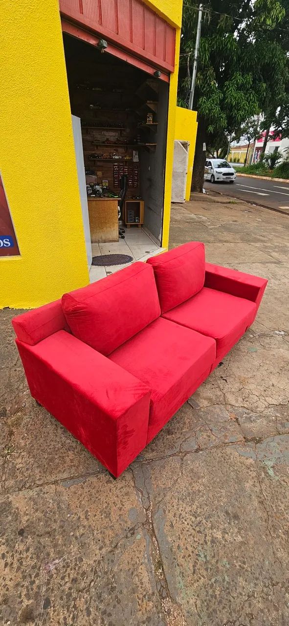 sofa retrô acentos fixo semi novo - ENTREGA GRÁTIS  - Foto 5