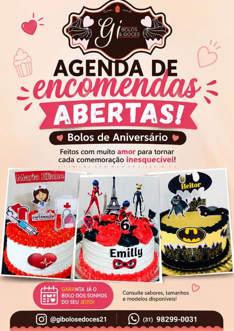 Bolos de aniversário 