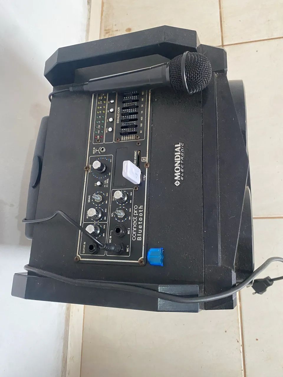 Caixa de Som Mondial Amplificada Grande Original + Microfone | Bluetooth e LED - Foto 3