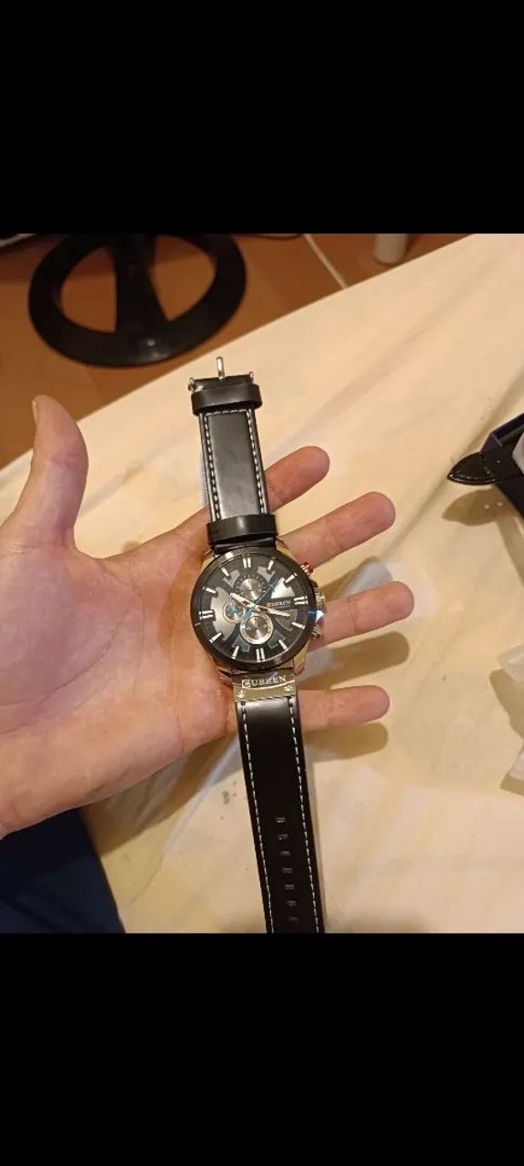 Relógio Curren Masculino pulseira de couro  à prova de água  - Foto 4
