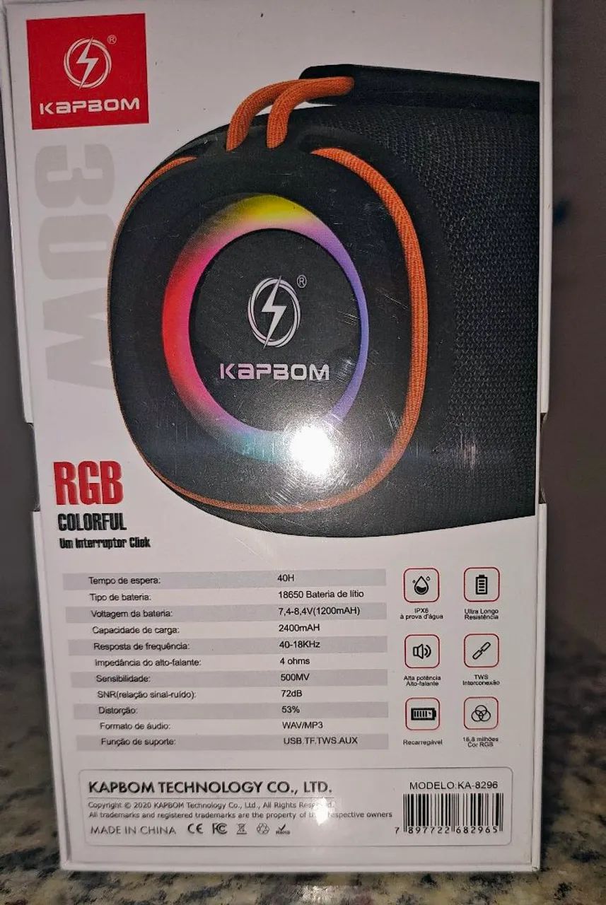 Caixa de Som Bluetooth Kapbom KA-8296 - Foto 2
