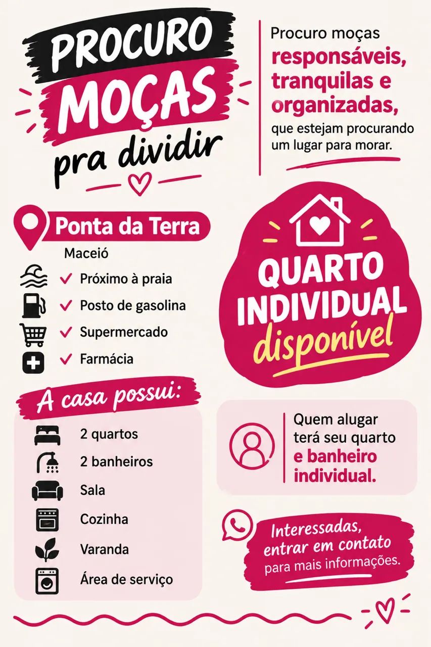 Procuro uma mulher para dividir 