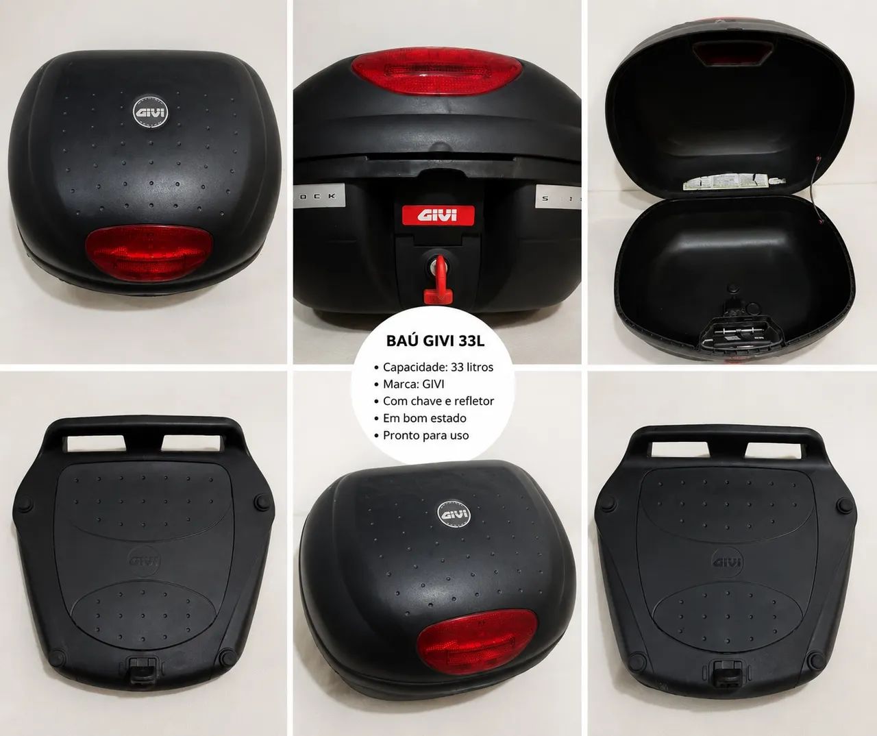 Baú Givi E33N Monolock Point 33 Litros - Original - Foto 4