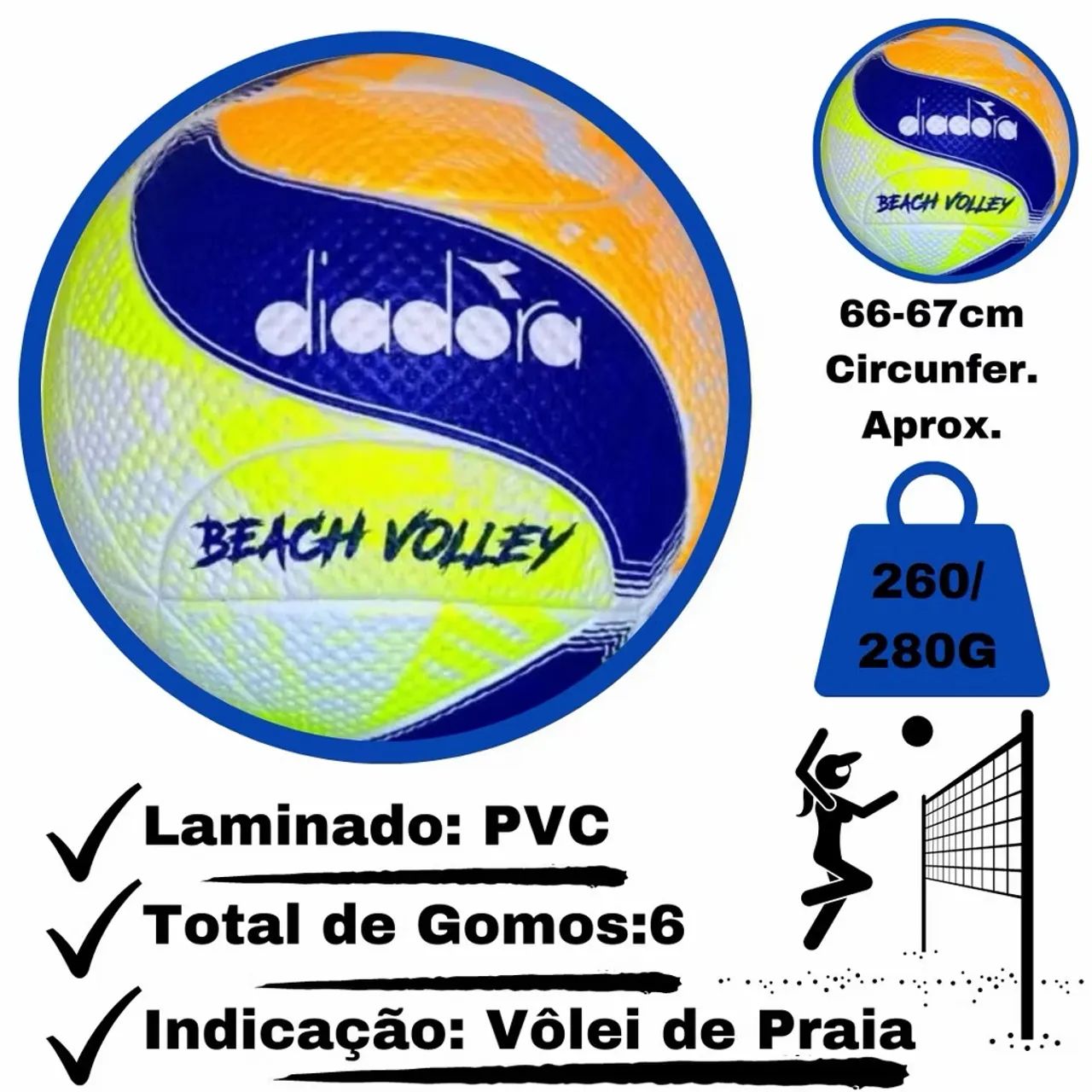 Bola Volei de Praia Oficial Diadora Beach Volley