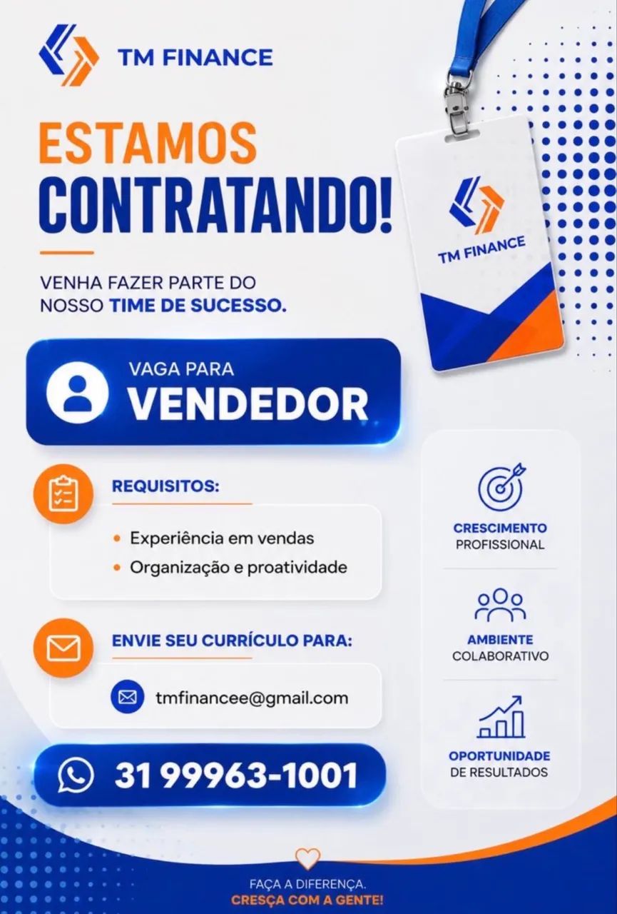Vaga Vendedor (a) 