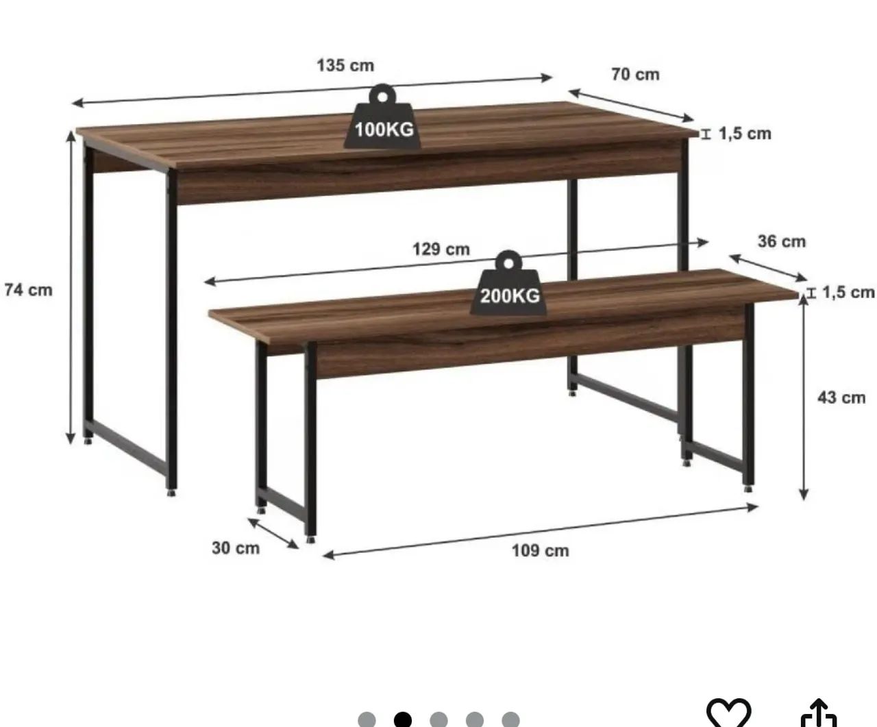 Mesa retangular de jantar - Foto 4