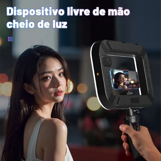 Ring Light Profissional RGB com Tripé e Controle Bluetooth para Celular - Foto 3
