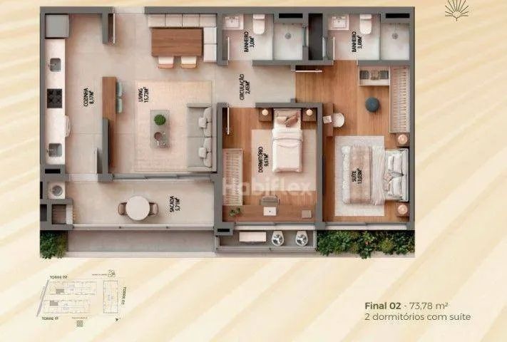 Apartamento com 2 dormitórios à venda - Campeche - Florianópolis/SC - Foto 4