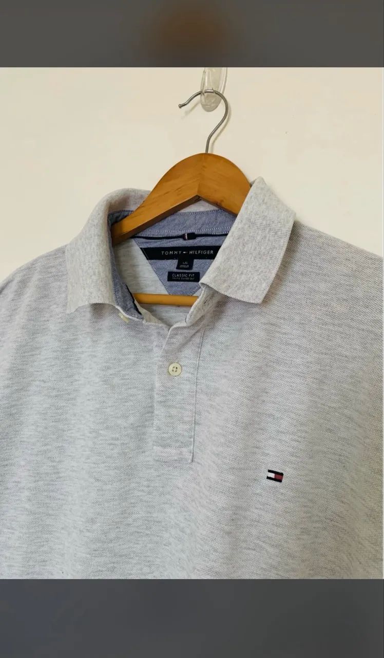 polo tommy hilfiger original masculina cinza - Foto 5