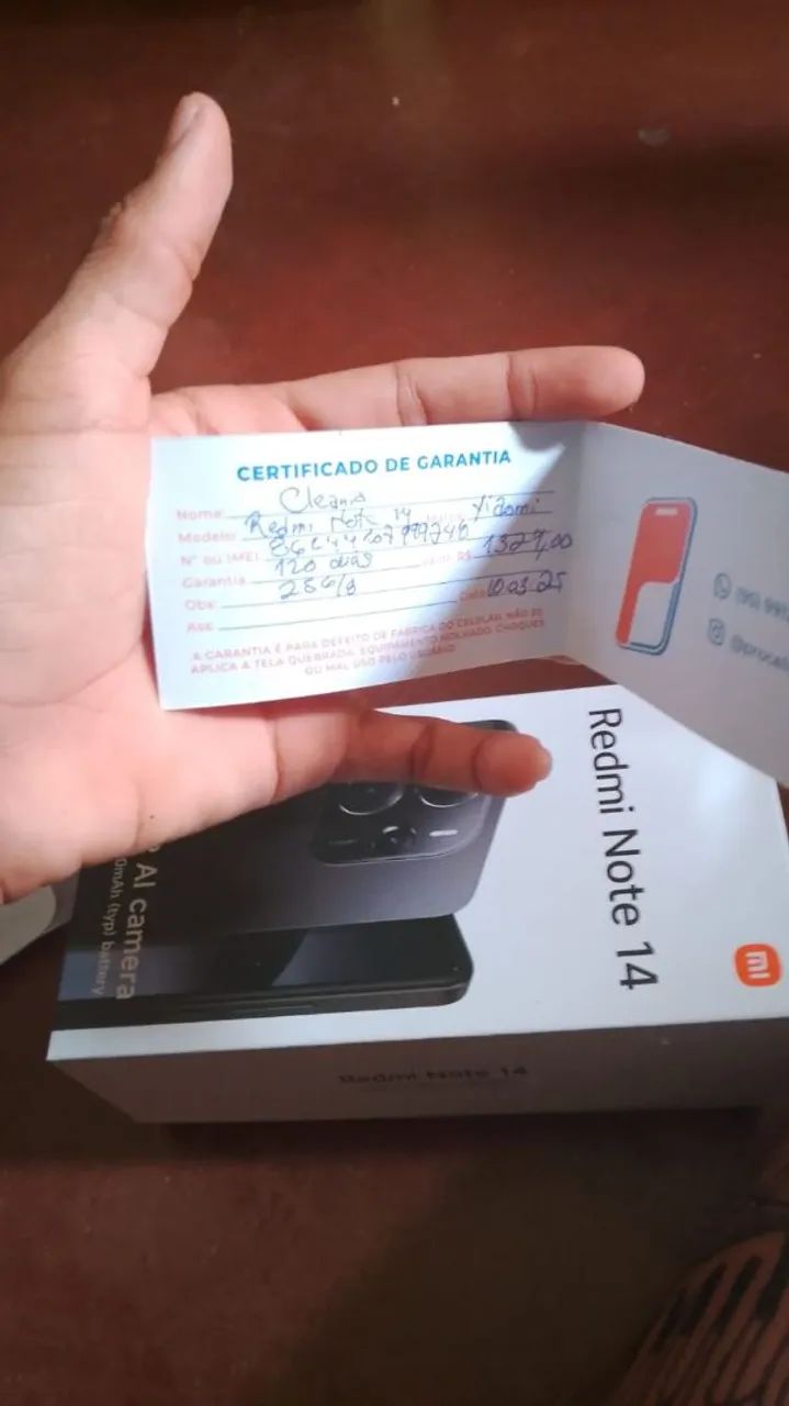 Redime xiaomi note14   250gb com nota Fiscal na caixa