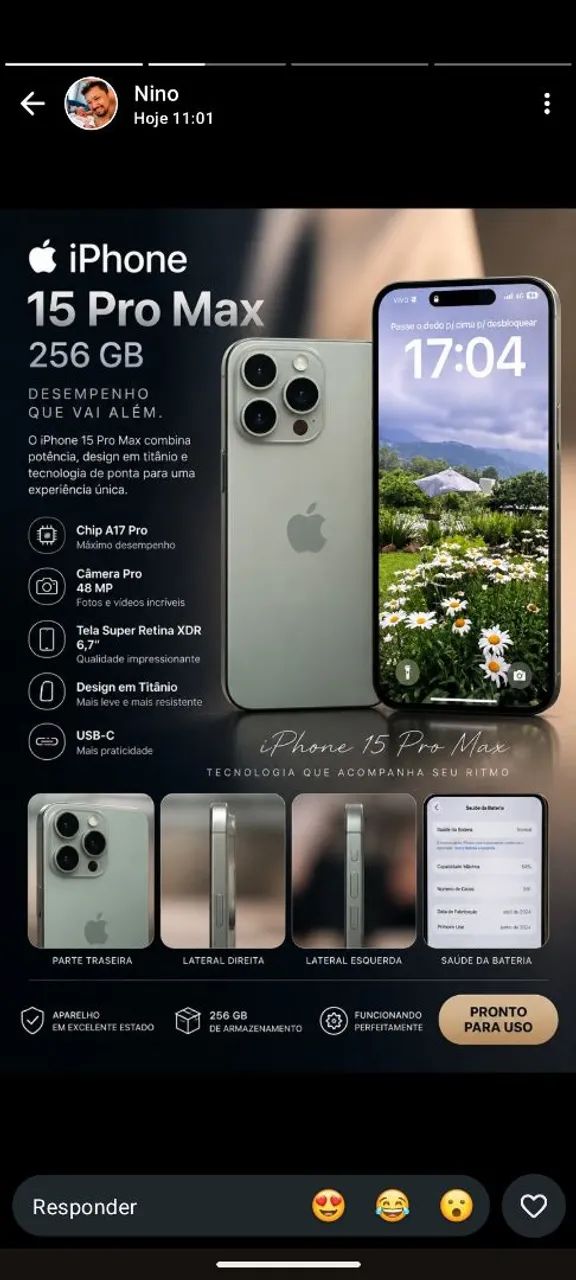 iPhone 15 pro Max top