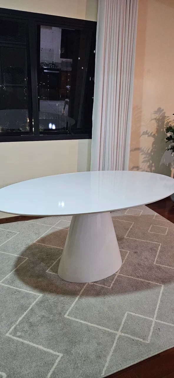 Mesa de jantal oval branca - Foto 2