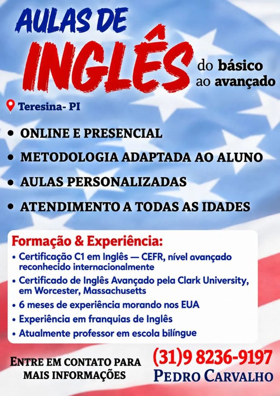 AULAS DE INGLÊS E SERVIÇOS DE TRADUÇÃO