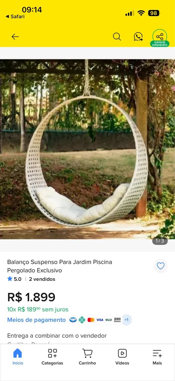 Balanço lua para jardim ou varanda  - Foto 2