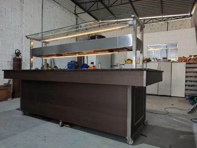 Buffet Self Service Quente 2 Andares com Granito e LED