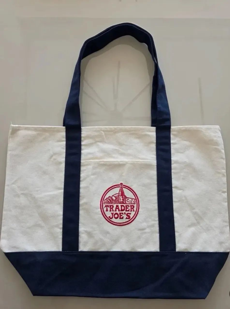Ecobag Trader Joe's Original - Cru Alça Azul Marinho - Foto 2