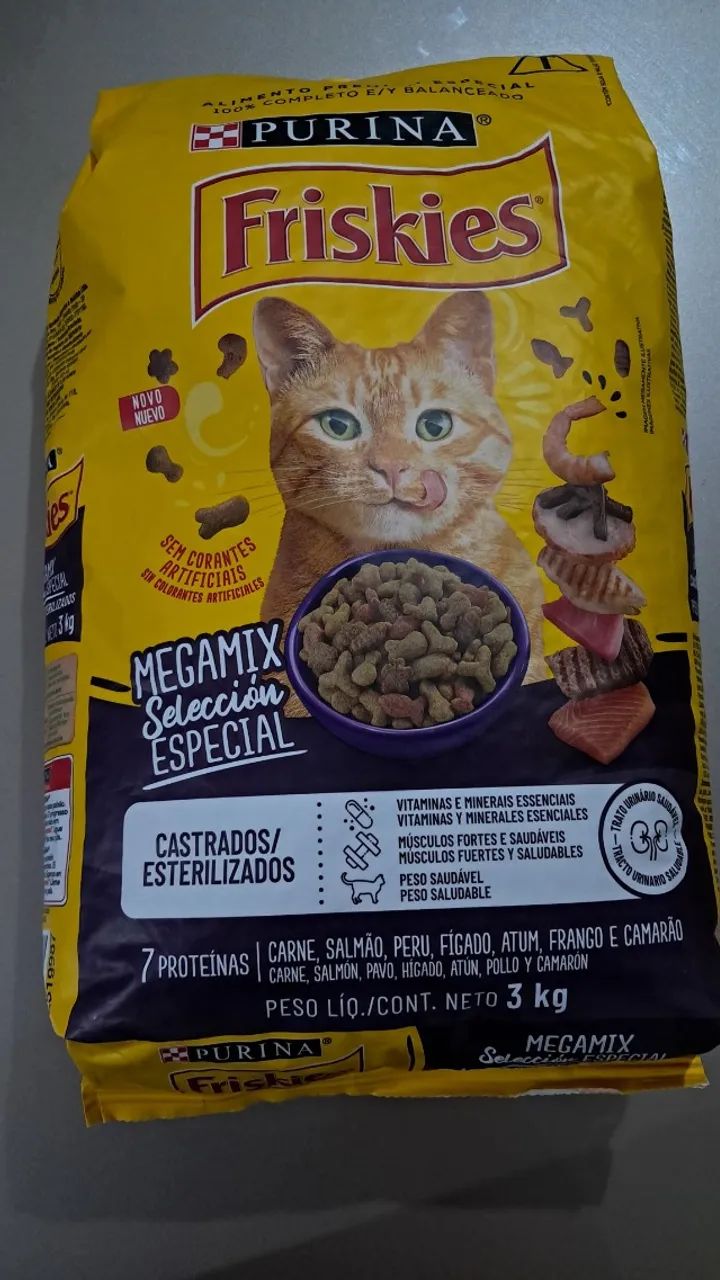 Ração para Gatos - Purina Friskies Megamix Castrados 3Kg (NOVO)