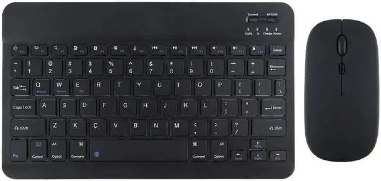 Teclado e mouse bluetooth para tablet e smartphone 