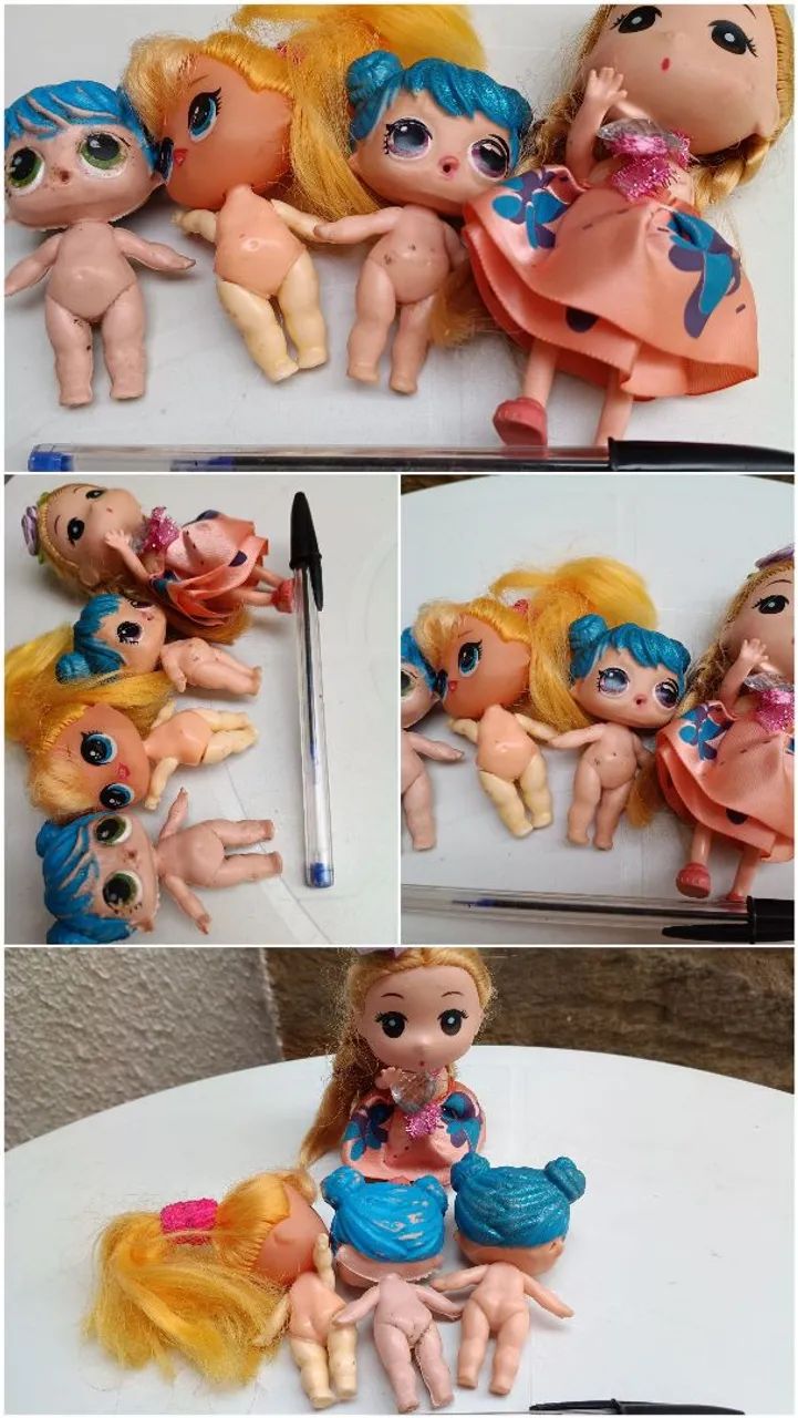 Bonecas miniatura colecionáveis. Kit