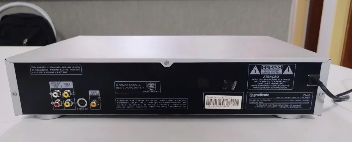 DVD e CD Player Gradiente D-10 + Controle e Cabos (No Estado / Leia) - Foto 4