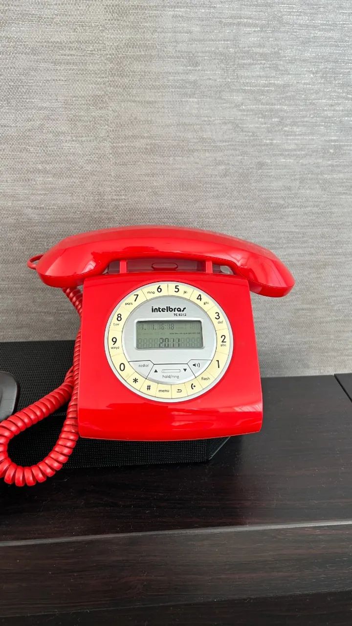 Telefone Fixo Retro TC 8312 Vermelho Intelbras