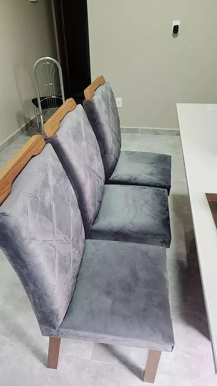 Mesa de jantar com tampo de vidro 6 cadeiras  - Foto 2