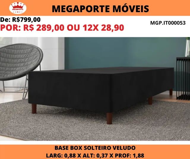 Base Box Solteiro Veludo